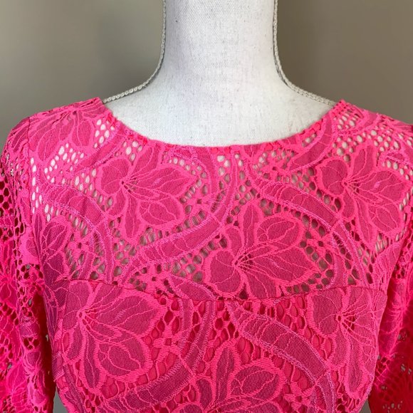 Lilly Pulitzer Hot Pink Allyson Lace Dress - Picture 4 of 9